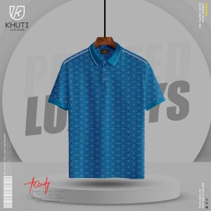 Premium All Over Polo Shirt - KC-02 - Sky Colour